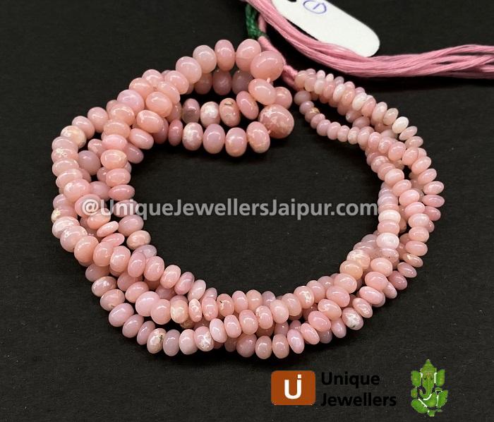 Pink Opal Smooth Roundelle Beads