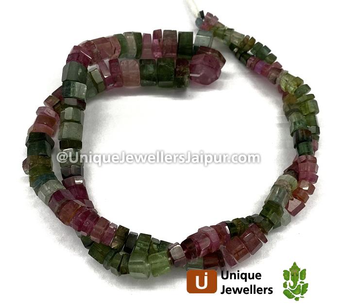 Tourmaline Step Cut Roundelle Beads