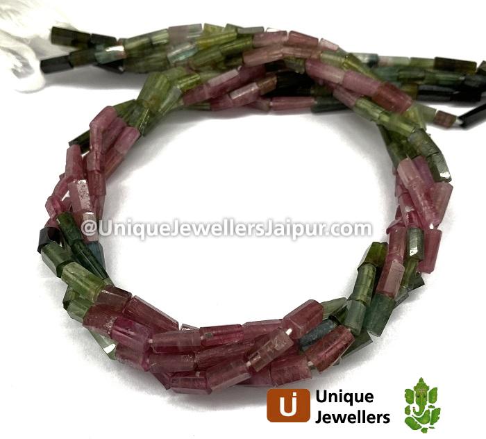 Tourmaline Step Cut Cylinder Beads