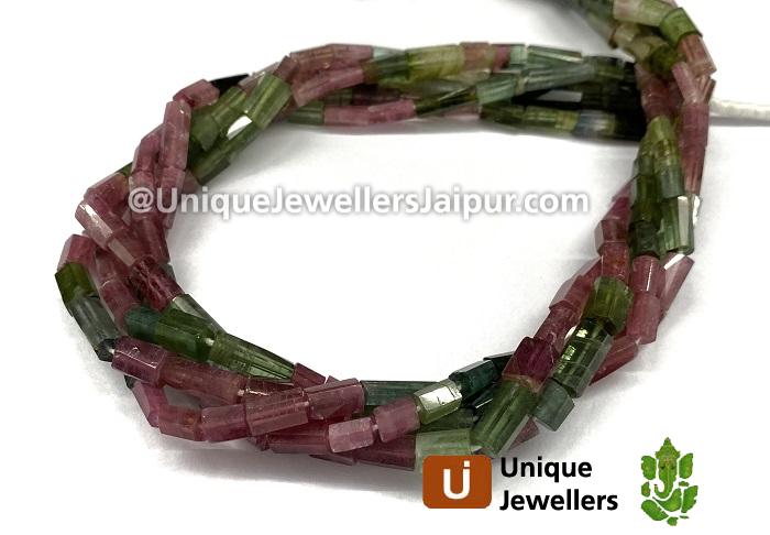 Tourmaline Step Cut Cylinder Beads