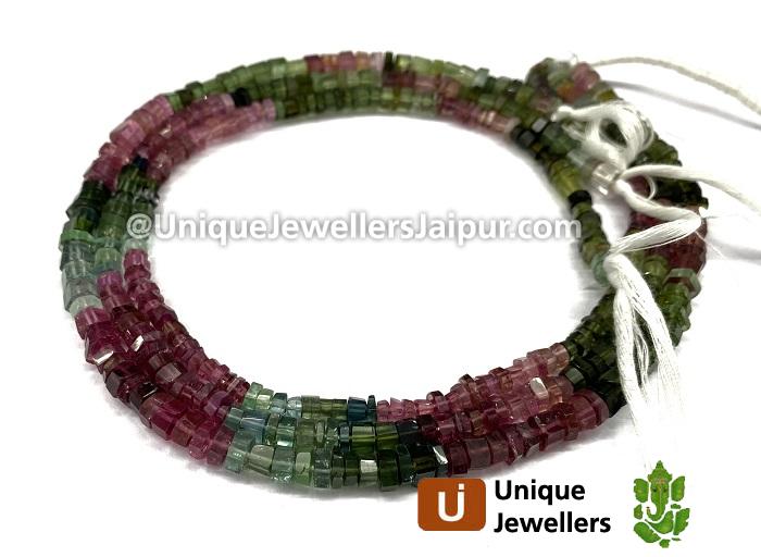 Tourmaline Step Cut Roundelle Beads