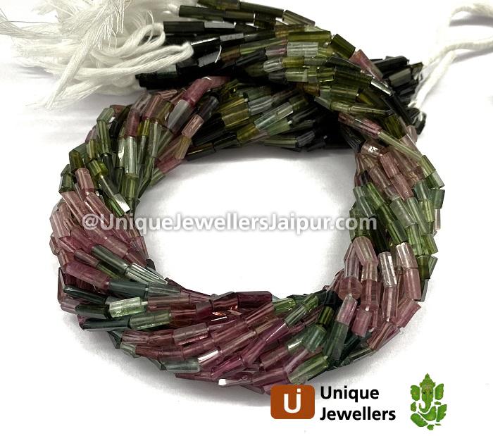 Tourmaline Step Cut Cylinder Beads