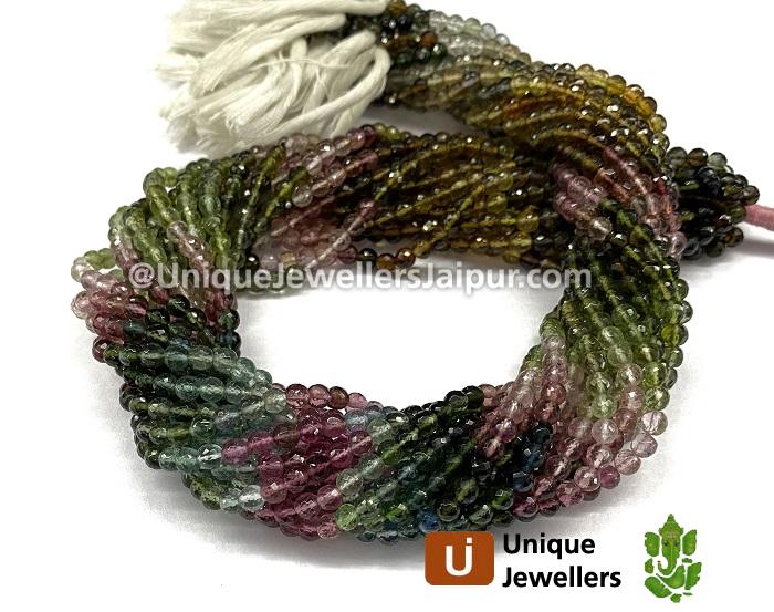 Tourmaline Faceted Round Beads