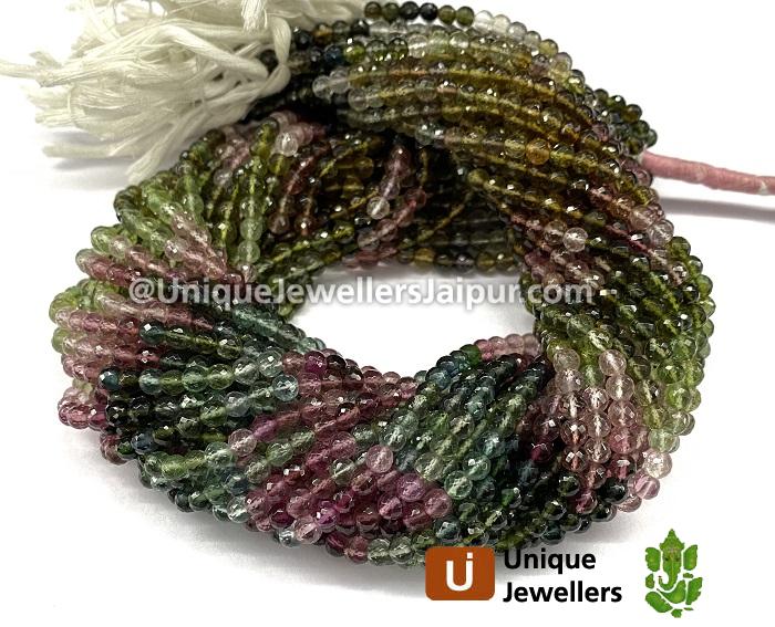 Tourmaline Faceted Round Beads