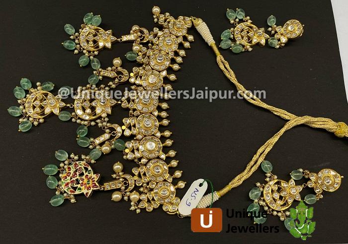 18K Kunda Meena Jewellery Setted With Diamond & Colour Stones