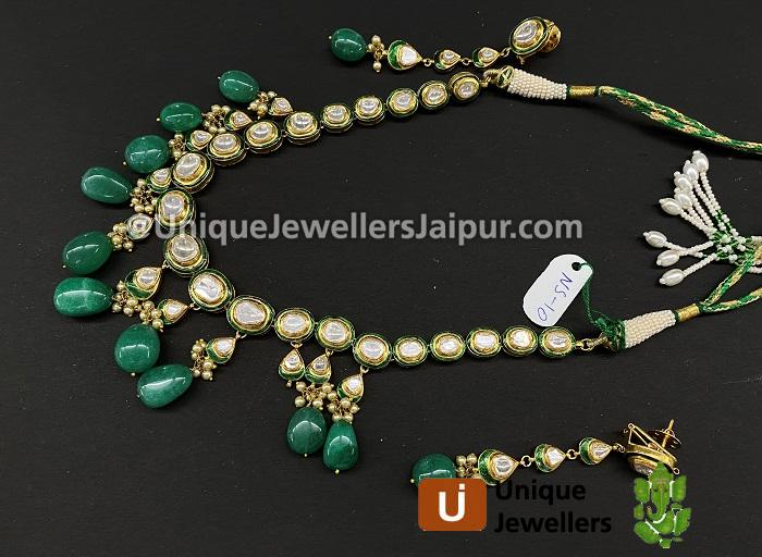 18K Kunda Meena Jewellery Setted With Diamond & Colour Stones