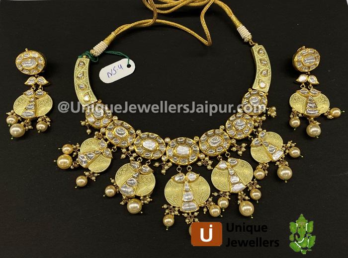 18K Kunda Meena Jewellery Setted With Diamond & Colour Stones