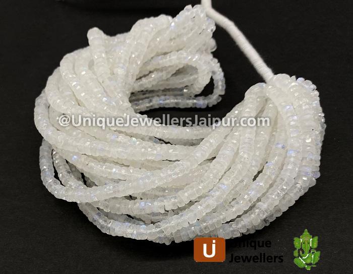 Rainbow Moonstone Faceted Tyre Beads