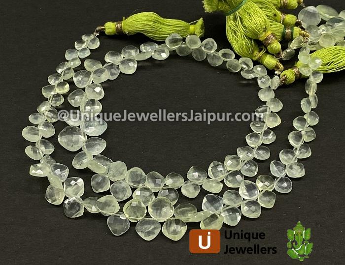 Prehnite Faceted Cushion Beads