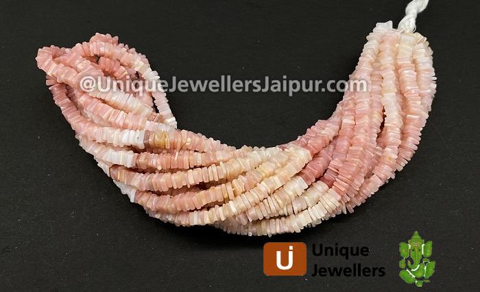 Multi Pink Opal Plain Heishi Square Beads