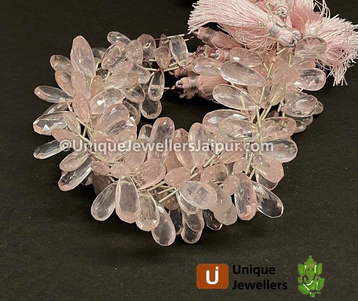 Rose Quartz Faceted Elongated Pear