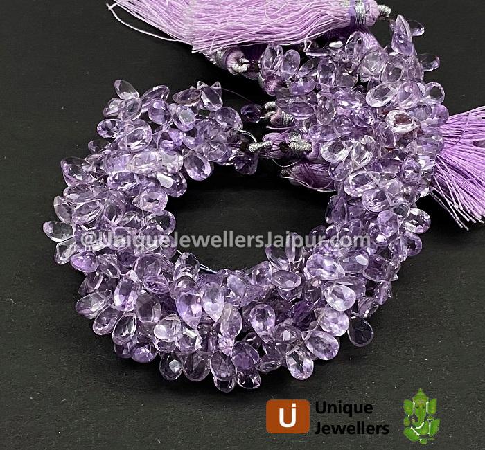 Pink Amethyst Cut Pear Beads