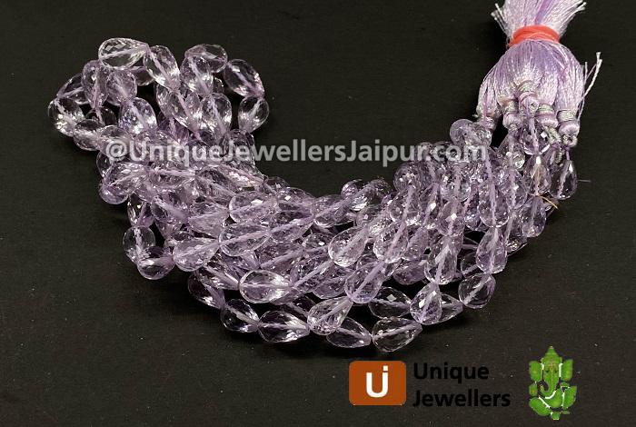 Pink Amethyst Faceted Drops Beads