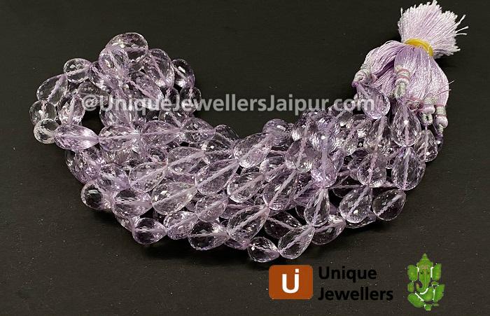 Pink Amethyst Far Faceted Drops Beads