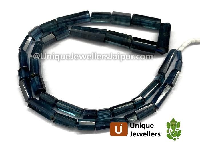 Indicolite Blue Tourmaline Step Cut Pipe Beads