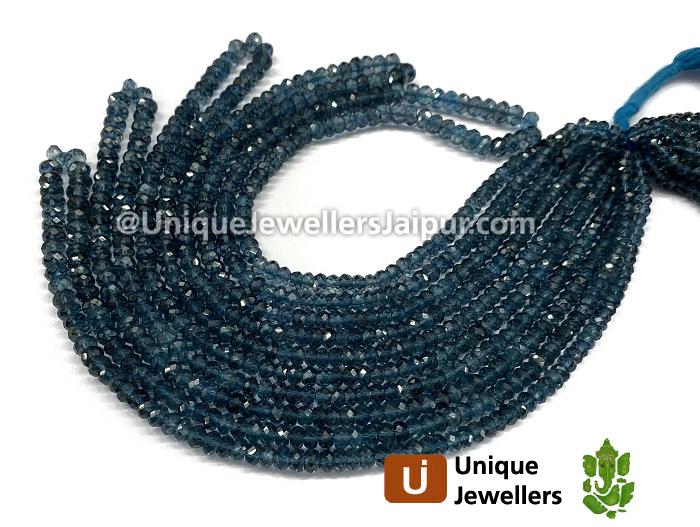 London Blue Topaz Faceted Roundelle Beads