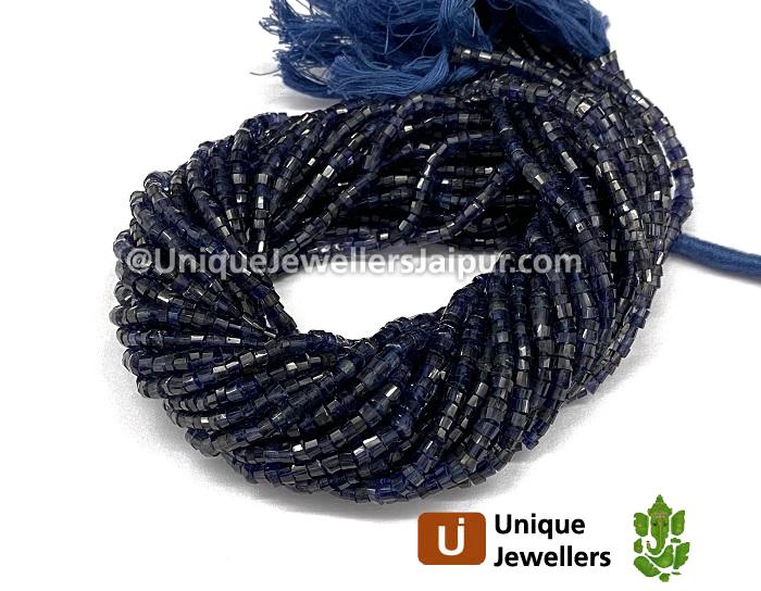 Iolite Faceted Tyre Beads