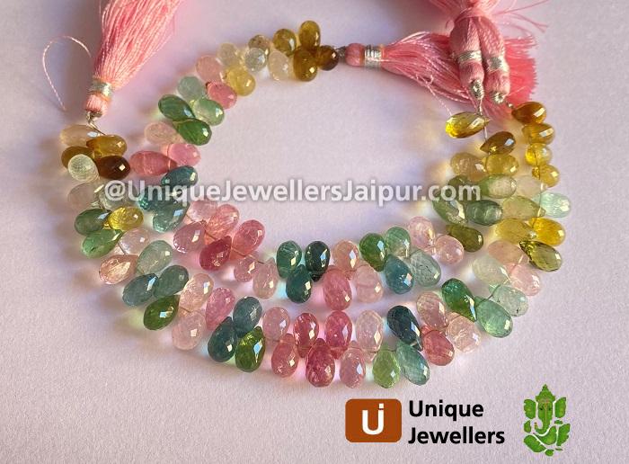 Afghani Tourmaline Faceted Drop Beads