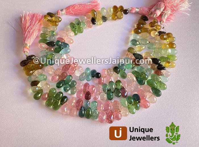 Afghani Tourmaline Faceted Drop Beads