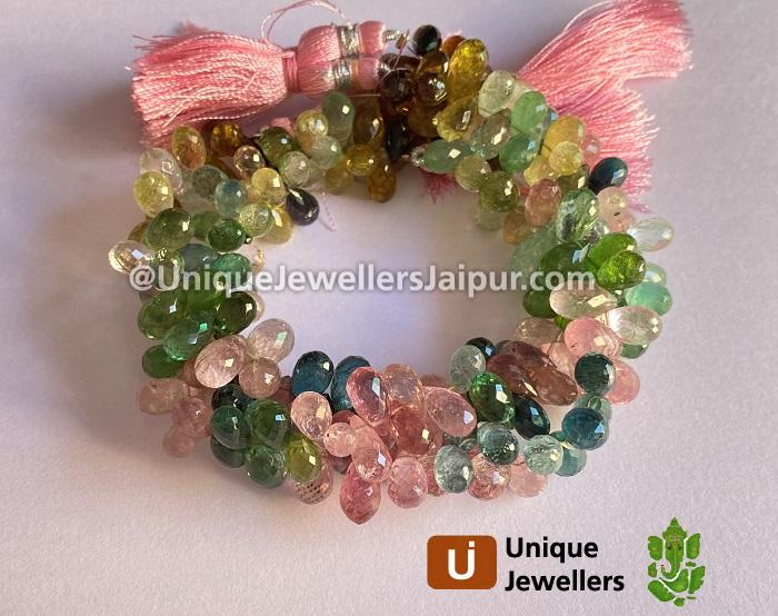 Afghani Tourmaline Far Faceted Drop Beads