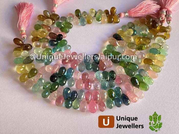 Afghani Tourmaline Far Faceted Drop Beads
