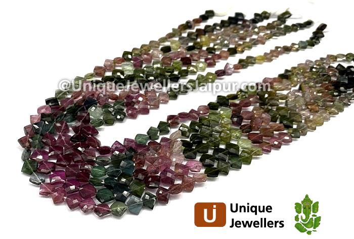 Tourmaline Faceted Pentagon Beads