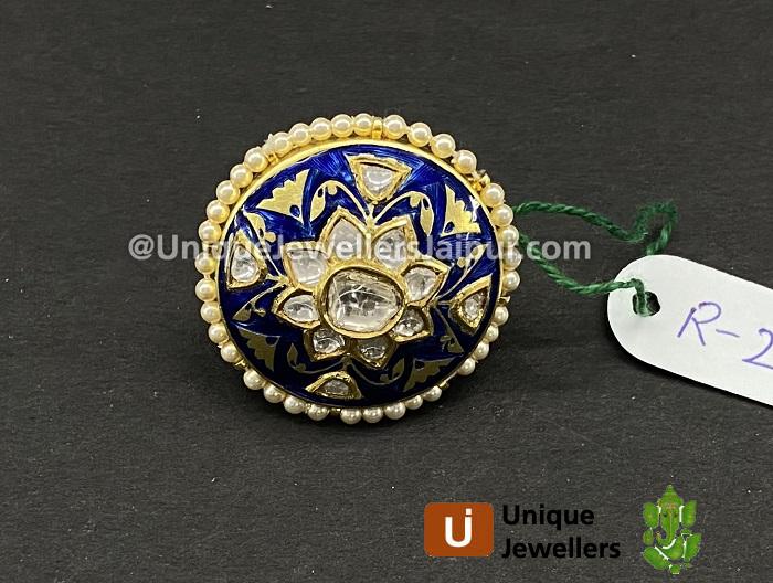 18K Kunda Meena Jewellery Setted With Diamond & Colour Stones