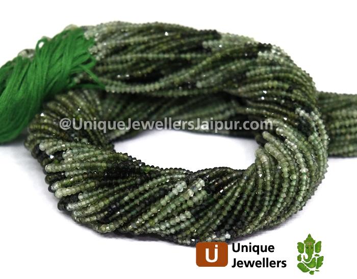 Green Tourmaline Shaded Micro German Cut Beads
