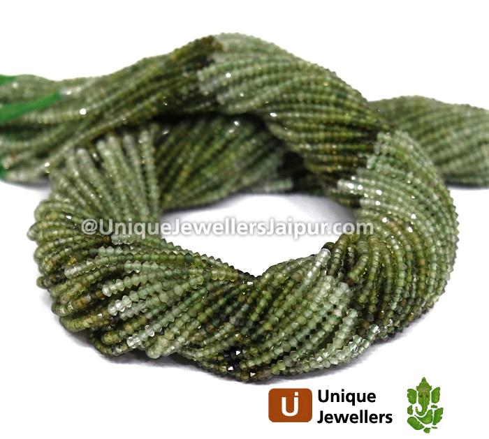 Green Tourmaline Micro German Cut Beads