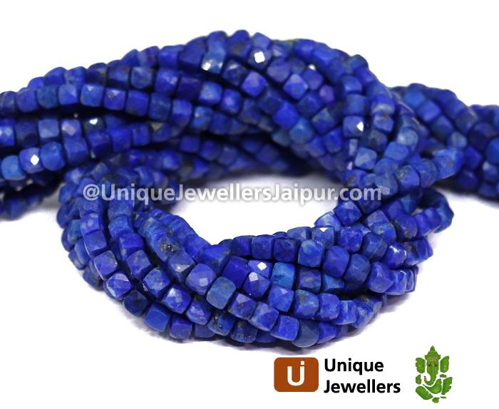 Lapis Micro Cut Cube Beads