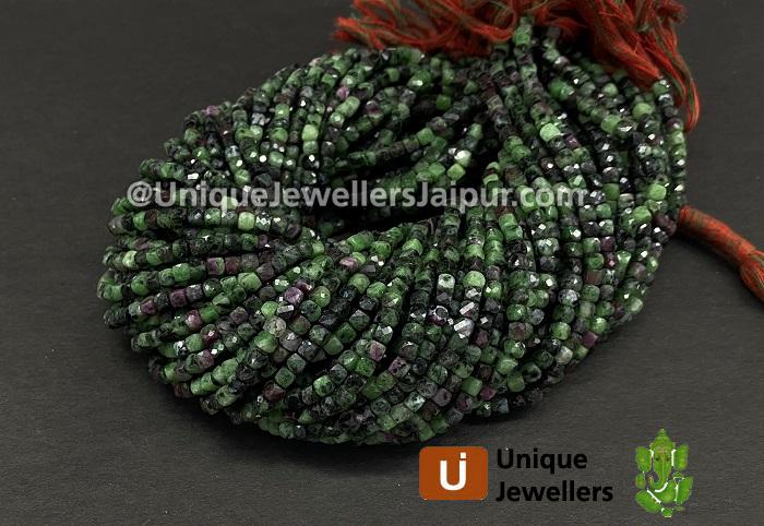 Ruby Zoisite Micro Cut Cube Beads