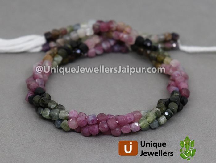 Tourmaline Micro Cut Cube Beads