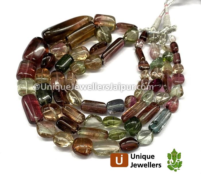 Bi Colour Tourmaline Far Smooth Nugget Beads