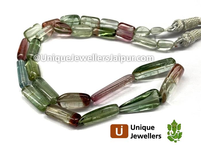 Bi Colour Tourmaline Far Smooth Nugget Beads