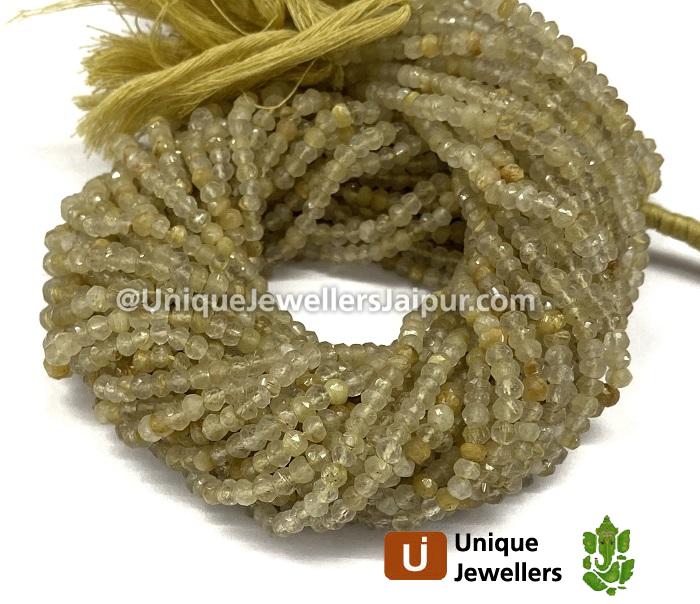 Golden Rutail Faceted Roundelle Beads