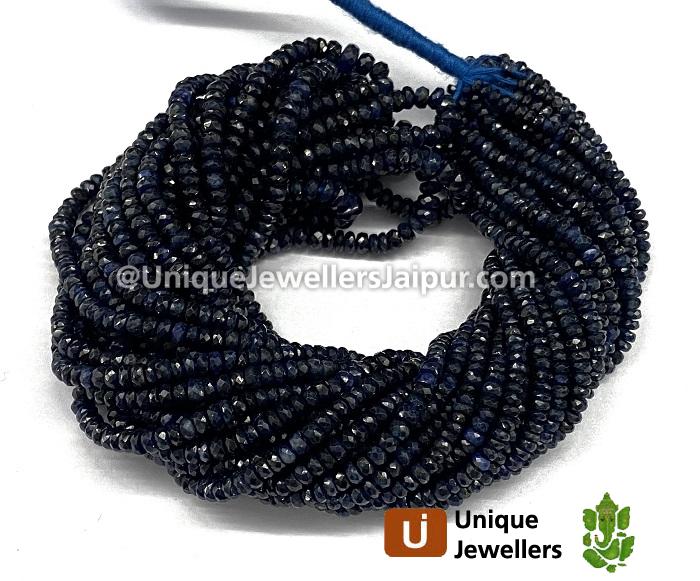 Blue Sapphire Faceted Roundelle Beads