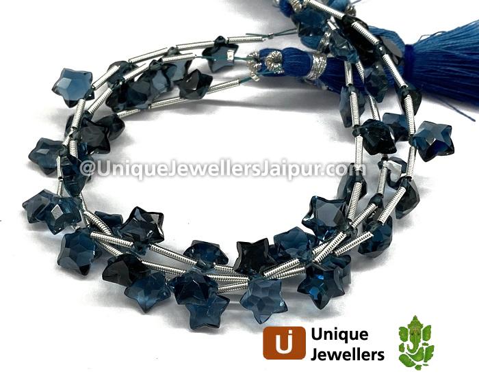 London Blue Topaz Far Star Cut Beads