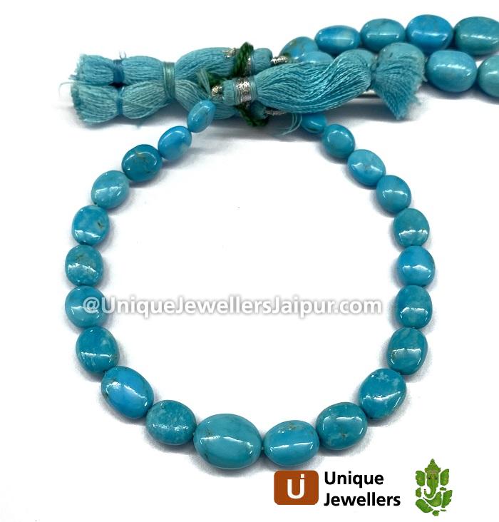 Sleeping Beauty Turquoise Smooth Oval Beads