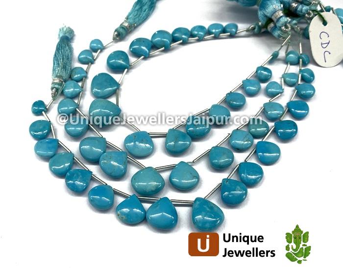 Sleeping Beauty Turquoise Smooth Heart Beads