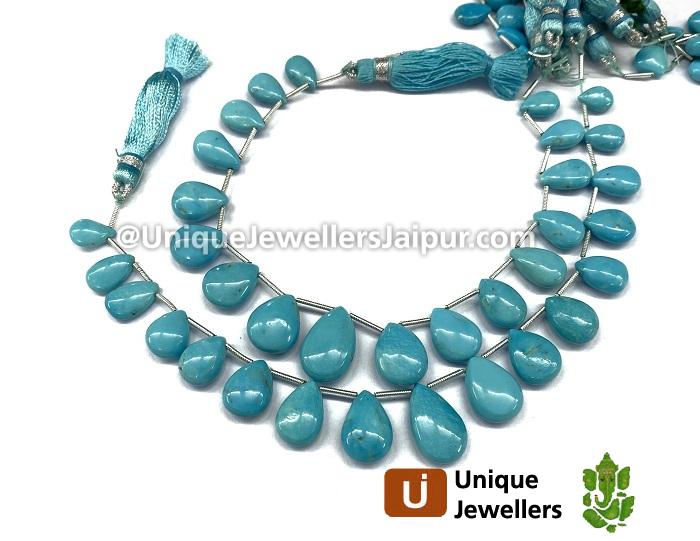 Sleeping Beauty Turquoise Smooth Pear Beads