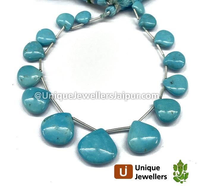 Sleeping Beauty Turquoise Smooth Heart Beads