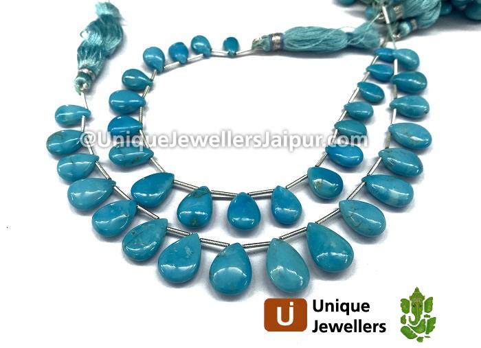 Sleeping Beauty Turquoise Smooth Pear Beads