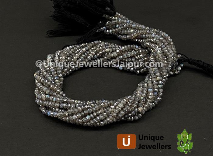 Labradorite Coated Faceted Roundelle Beads