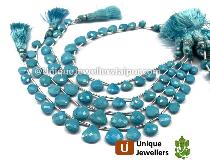 Sleeping Beauty Turquoise Faceted Heart Beads