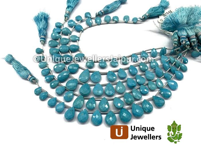 Sleeping Beauty Turquoise Faceted Pear Beads