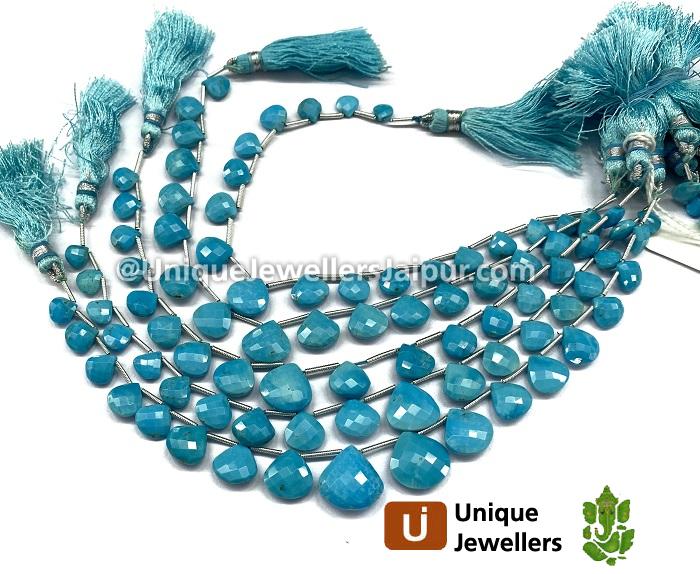 Sleeping Beauty Turquoise Faceted Heart Beads