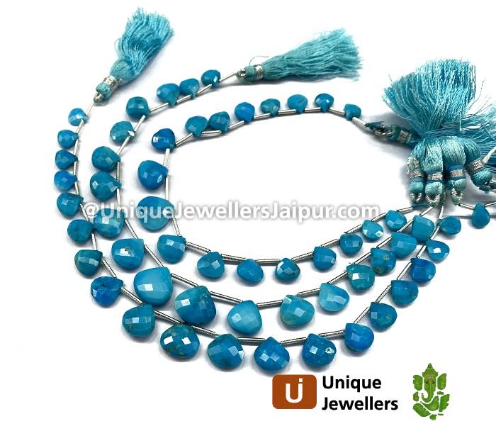 Sleeping Beauty Turquoise Faceted Heart Beads