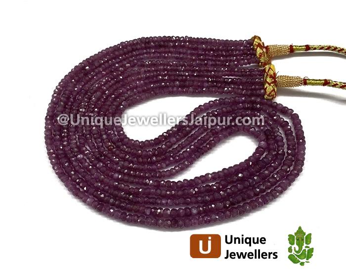 Ruby Faceted Roundelle Beads