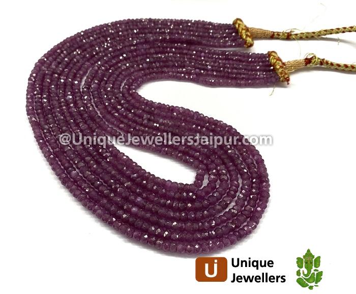 Ruby Faceted Roundelle Beads