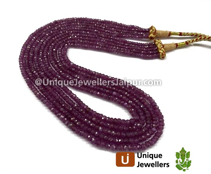 Ruby Faceted Roundelle Beads